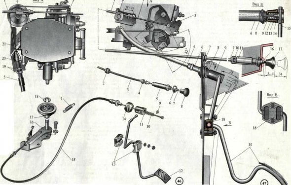 Привод карбюратора таврия