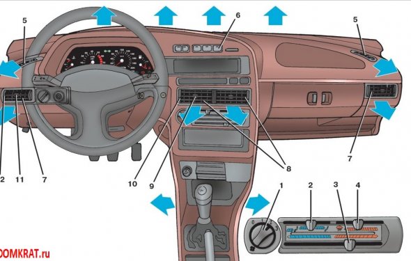 Схема печки ВАЗ 2114
